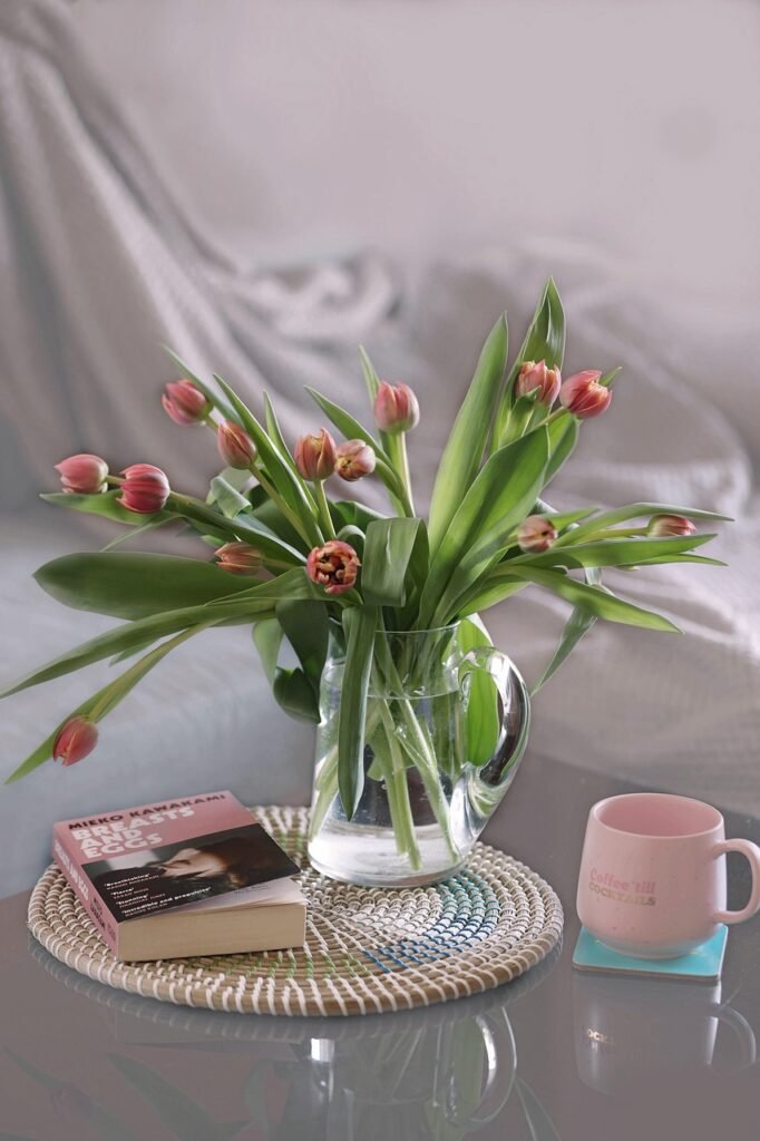 tulip, home, flower background, beautiful flowers, vase, flower wallpaper, nature, pocketbook, pink, flower