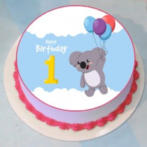 Happy 1st Birthday Photo Cake