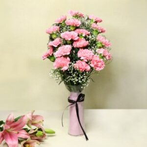 Pink Carnations In A Vase