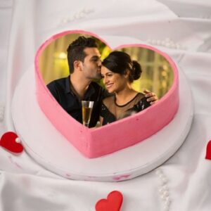 Heart Shape Photo Cake