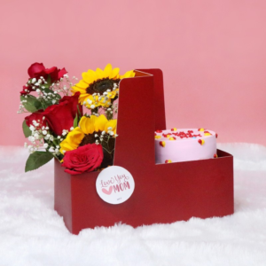 Rose Sunflower Cake Hamper Box for Mom